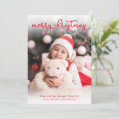 Eenvoudig kerstfeest | Foto Feestdagenkaart (Staand voorkant)