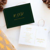 Eenvoudig kerstfeest | Groen menu Keuze RSVP-Brief