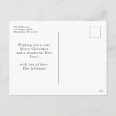 Eenvoudig kerstfeest Holly Aangepaste foto Blauw Feestdagenkaart (Achterkant)