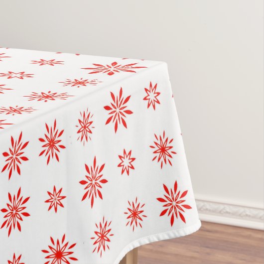 Eenvoudig kerstfeest in de Floral van White en Red Tafelkleed (Voorbeeld)