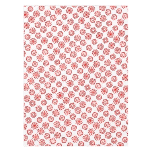 Eenvoudig kerstfeest in de Floral van White en Red Tafelkleed (Voorkant)