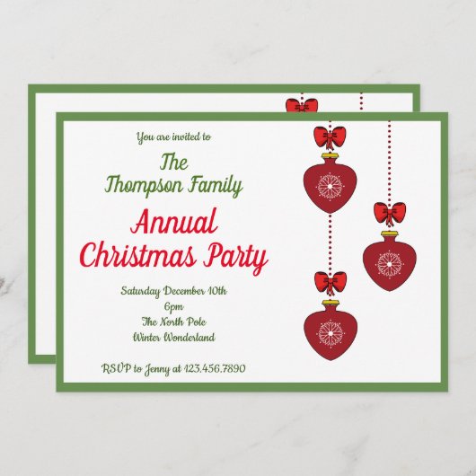 Eenvoudig kerstfeest kaart (Voorkant / Achterkant)