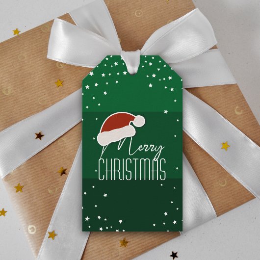Eenvoudig kerstfeest met de Papercut-kerstkerstker Cadeaulabel