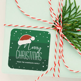 Eenvoudig kerstfeest met de Papercut-kerstkerstker Vierkante Sticker