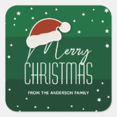 Eenvoudig kerstfeest met de Papercut-kerstkerstker Vierkante Sticker (Voorkant)