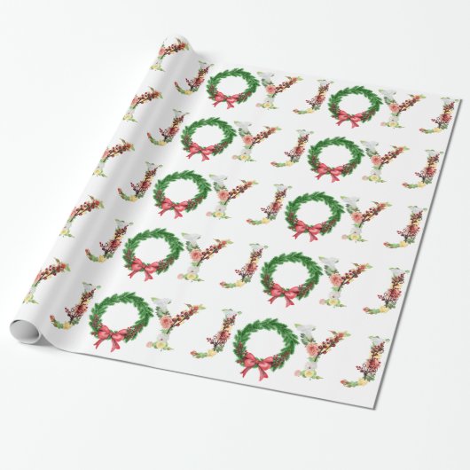 Eenvoudig kerstfeest met fancy script cadeaupapier (Uitgerold)