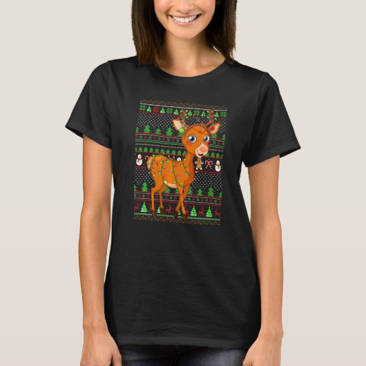 Eenvoudig kerstfeest met lichtere kerstverlichting t-shirt (Voorkant)