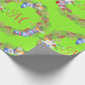 Eenvoudig kerstfeest met rode groene brief cadeaupapier (Hoek)