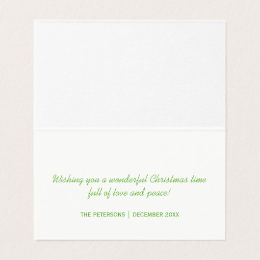 Eenvoudig kerstfeest met veel plezier, foto van he kaart (Binnenkant ongevouwen)