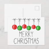 Eenvoudig kerstfeest met zachte tipografie briefkaart (Voorkant / Achterkant)