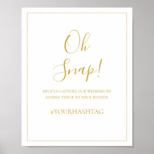 Eenvoudig kerstfeest   Oh Snap Wedding Hashtag Poster