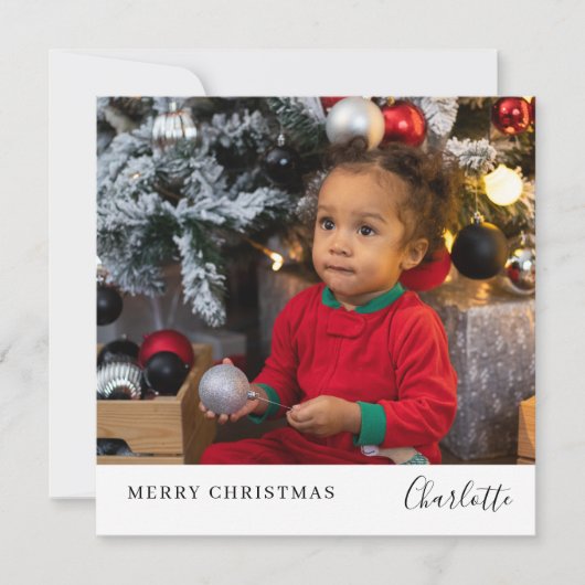 Eenvoudig kerstfeest op maat feestdagenkaart (Voorkant)