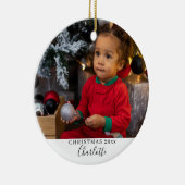 Eenvoudig kerstfeest op maat keramisch ornament (Rechts)