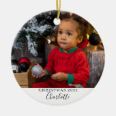 Eenvoudig kerstfeest op maat keramisch ornament (Voorkant)