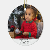 Eenvoudig kerstfeest op maat keramisch ornament (Links)