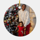 Eenvoudig kerstfeest op maat keramisch ornament (Achterkant)