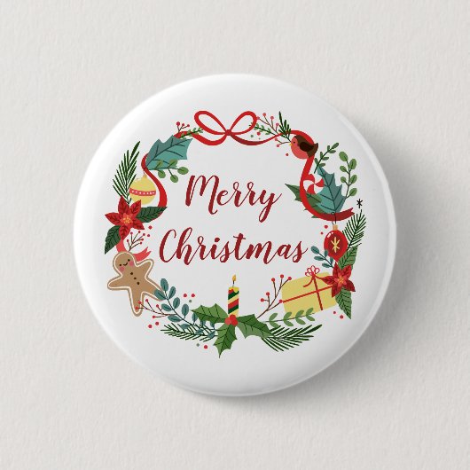 Eenvoudig kerstfeest | Pin-Button Ronde Button 5,7 Cm (Voorkant)
