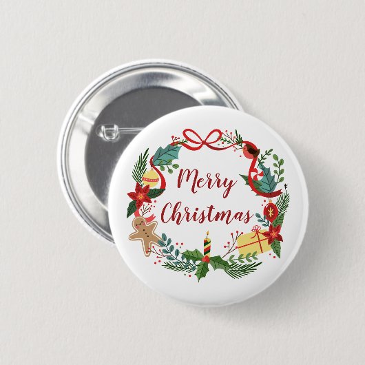 Eenvoudig kerstfeest | Pin-Button Ronde Button 5,7 Cm (Voorkant /achterkant)