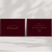 Eenvoudig kerstfeest | Red Bridesmaid-conceptkaart Kaart