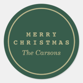 Eenvoudig kerstfeest ronde sticker