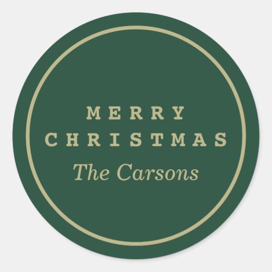 Eenvoudig kerstfeest ronde sticker (Voorkant)