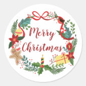 Eenvoudig kerstfeest | Sticker zegel (Voorkant)