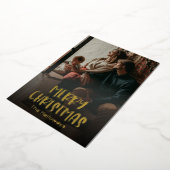 Eenvoudig kerstfeest, volledig verticaal foto Gold Folie Feestdagenkaart (Gedraaid)