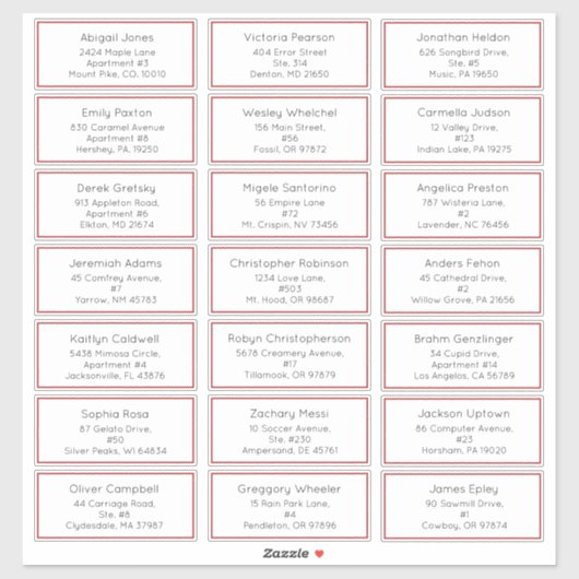 Eenvoudig Kerstfeest Vreugde Vakantie Gastenadres Sticker (Vel)