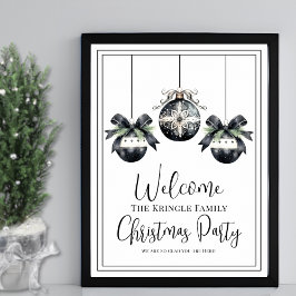 Eenvoudig kerstfeest welkomstbord poster