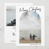 Eenvoudig kerstfeestje fotoserie feestdagenkaart (Voorkant / Achterkant)