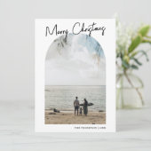 Eenvoudig kerstfeestje fotoserie feestdagenkaart (Staand voorkant)