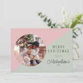 Eenvoudig kerstfeestkaartje voor feestdagen feestdagenkaart (Staand voorkant)