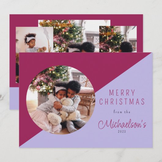 Eenvoudig kerstfeestkaartje voor feestdagen feestdagenkaart (Voorkant / Achterkant)