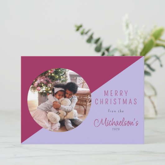 Eenvoudig kerstfeestkaartje voor feestdagen feestdagenkaart (Staand voorkant)