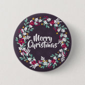 Eenvoudig kerstgeschut Paars | Pin-Button Ronde Button 5,7 Cm (Voorkant)