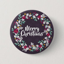 Eenvoudig kerstgeschut Paars | Pin-Button