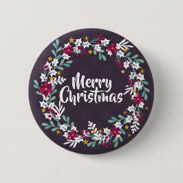 Eenvoudig kerstgeschut Paars | Pin-Button Ronde Button 5,7 Cm