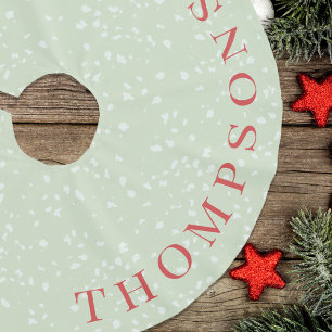 Eenvoudig kerstgroen wit sneeuw op maat kerstboom rok
