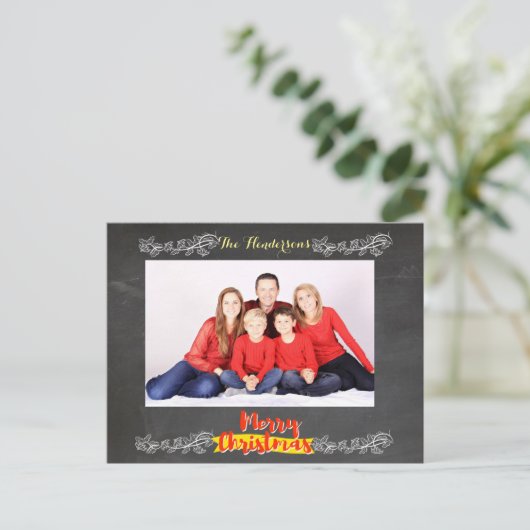 Eenvoudig kerstkerst feestdagenkaart (Staand voorkant)