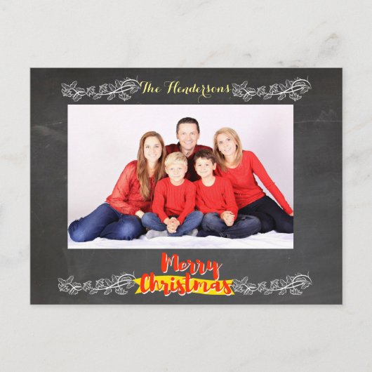 Eenvoudig kerstkerst feestdagenkaart (Voorkant)