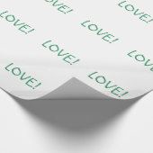 Eenvoudig kerstliefdesfeestmaal groen lettertype cadeaupapier (Hoek)