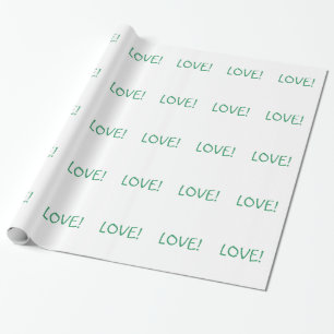 Eenvoudig kerstliefdesfeestmaal groen lettertype cadeaupapier