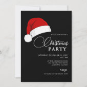 Eenvoudig Kerstman Hat Script Kerstfeest Kaart (Voorkant)