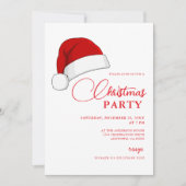 Eenvoudig Kerstman Hat Script Kerstfeest Kaart (Voorkant)