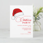 Eenvoudig Kerstman Hat Script Kerstfeest Kaart (Staand voorkant)