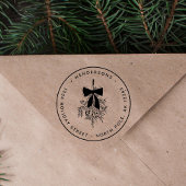 Eenvoudig kerstmaretak retouradres rubberstempel
