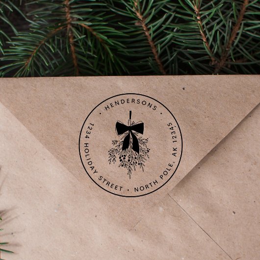 Eenvoudig kerstmaretak retouradres rubberstempel