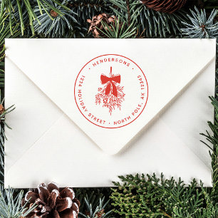 Eenvoudig kerstmaretak retouradres rubberstempel