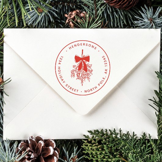Eenvoudig kerstmaretak retouradres rubberstempel