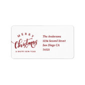 Eenvoudig Kerstmis Calligrafie Schrift Etiket (Voorkant)